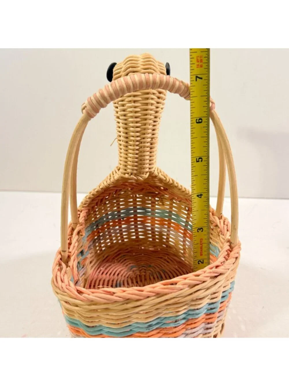 Vintage Wicker Duck Basket Garden Planter Kitchen Storage CUTE